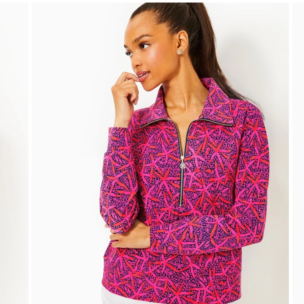 NEW Lilly Pulitzer UPF 50+ Eleni Pullover Size Small Star Searching